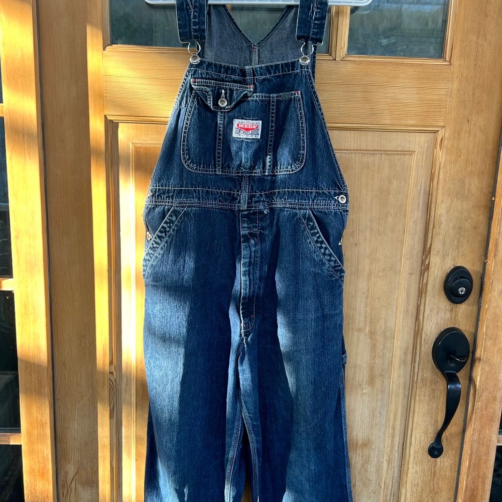 Vintage IKEDA Dark Wash Denim Overalls - Size Large